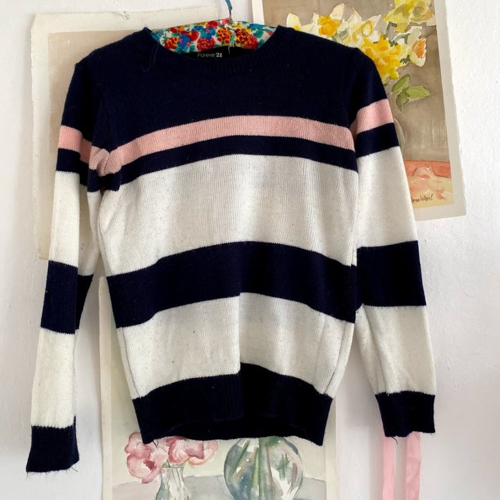 Forever 21 Striped Lightweight Preppy Sweater